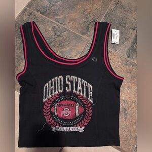Aeropostale Black and Pink Ohio State Crop Top